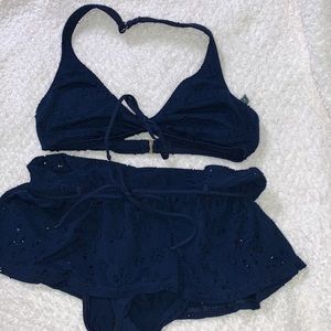 Ralph Lauren two piece crocheted skirted bikini